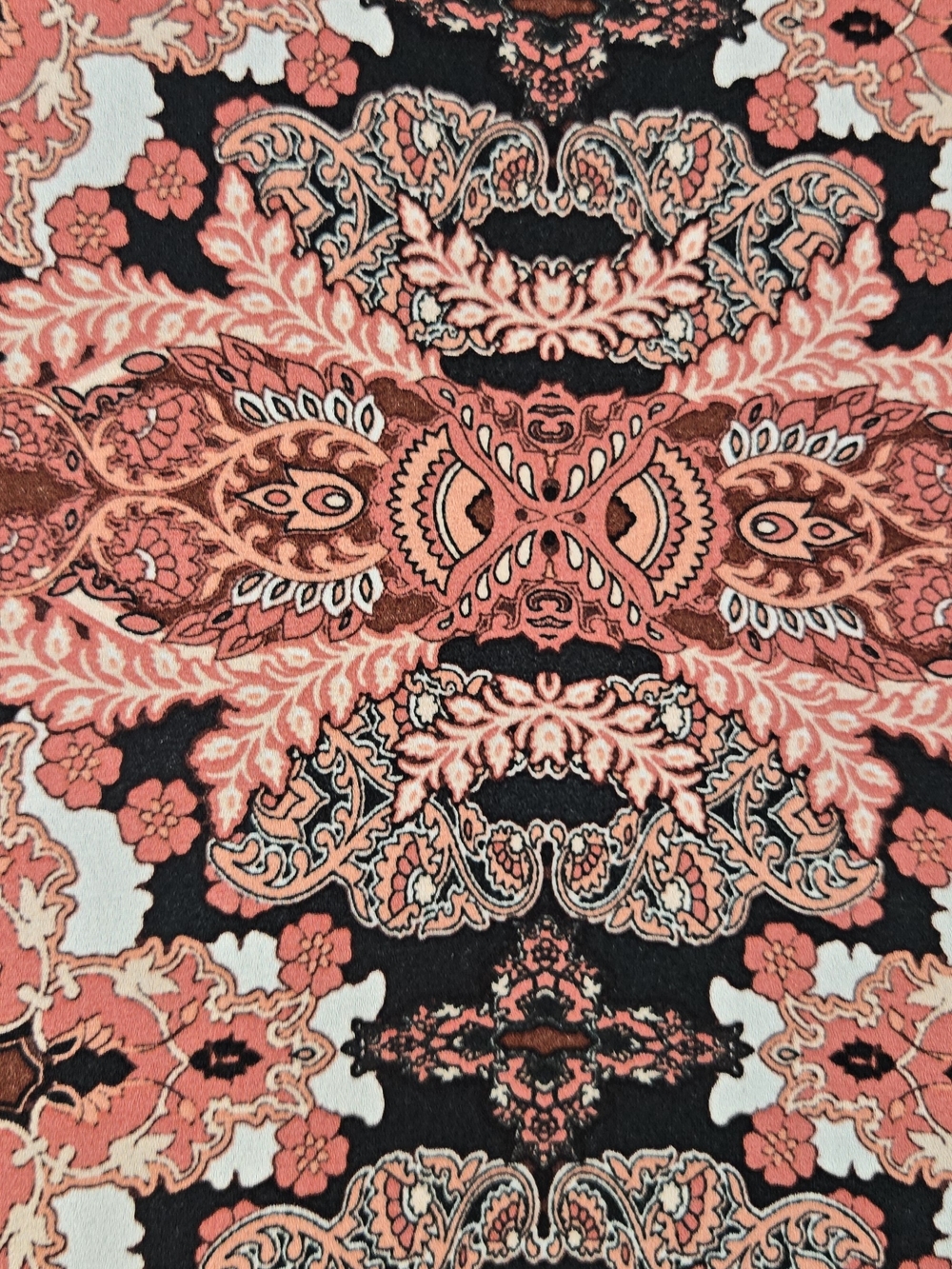 Xhilaration Black Tunic with Coral and Cream Center Panel - Picture 4 of 9